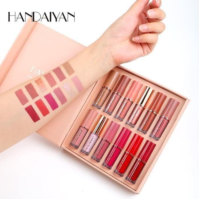 Handaiyan Matte Liquid Lipstick 12-Pieces Set (Waterproof)