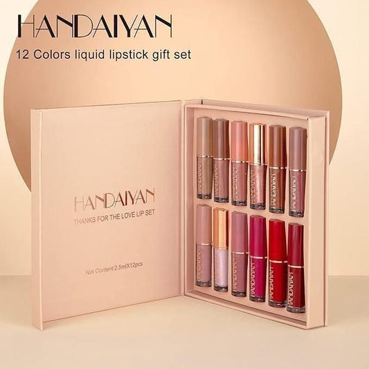 Handaiyan Matte Liquid Lipstick 12-Pieces Set (Waterproof)