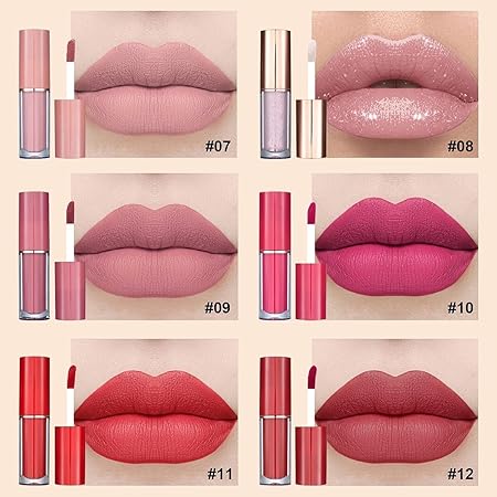 Handaiyan Matte Liquid Lipstick 12-Pieces Set (Waterproof)