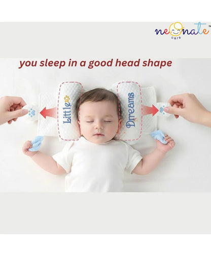 Mustard Rai Pillow with Double Airmax for Newborn Baby Head And Neck Shape- White Color