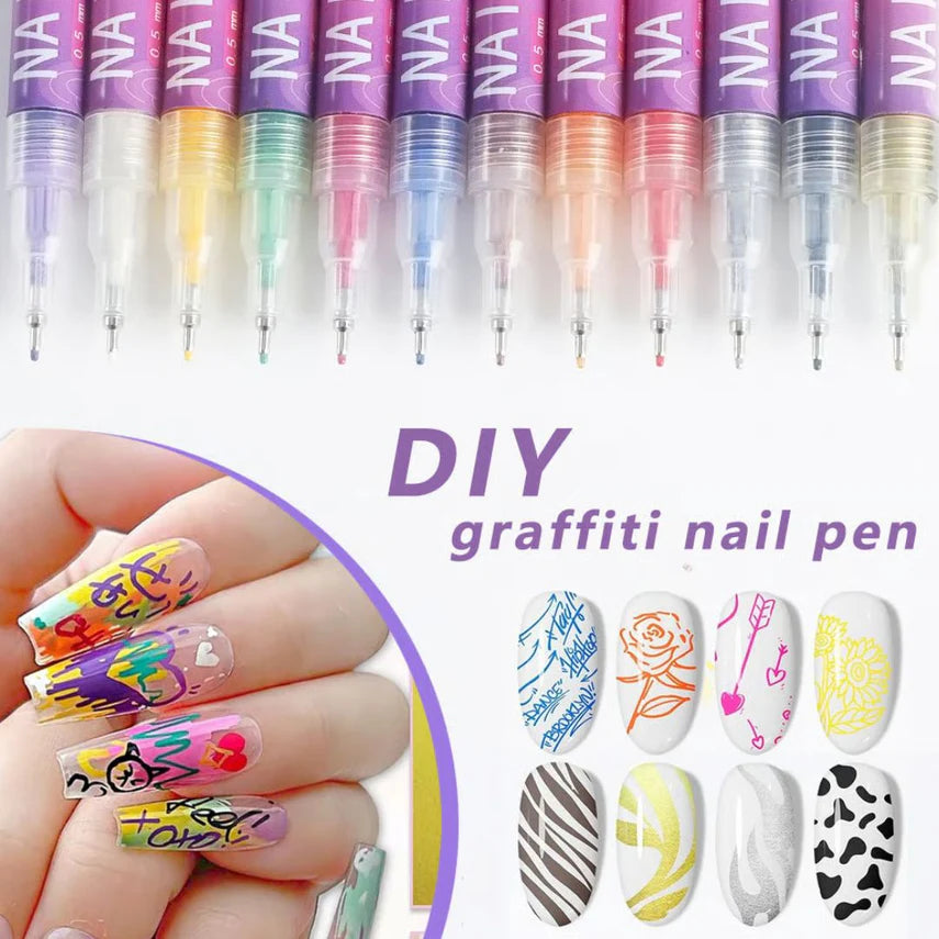 Nail Art Pens Set of 12 Colors